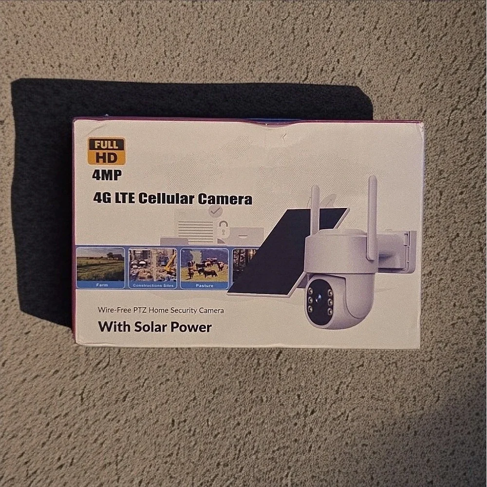NEW 4G LTE Cellular Solar Security Camera 4MP Full HD‎ Wire-Free PTZ Outdoor...